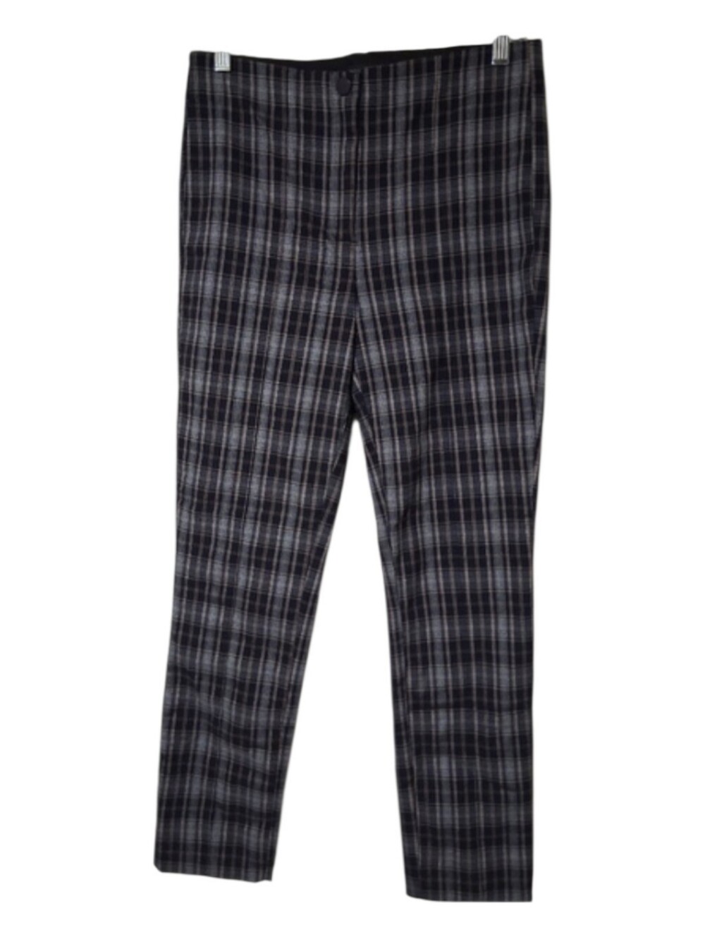Violets & Roses Plaid Trousers Dark Grey Tailored Pants Women’s Size 8/29
